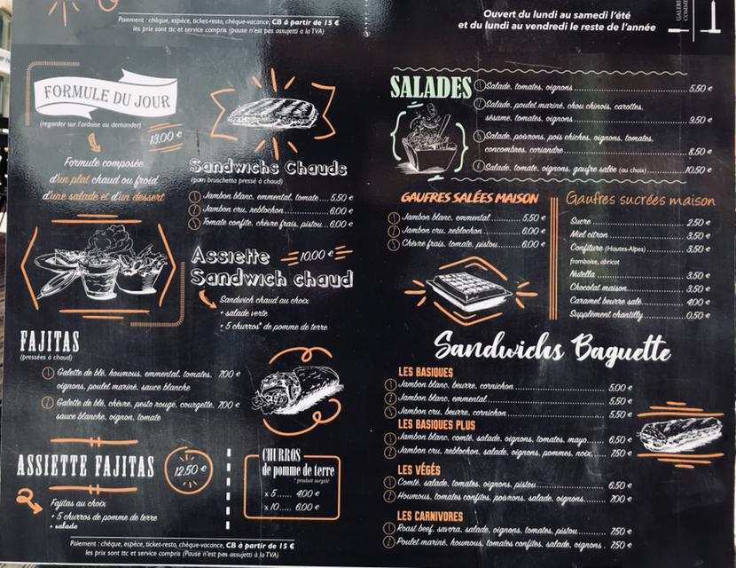 pause sandwicherie меню