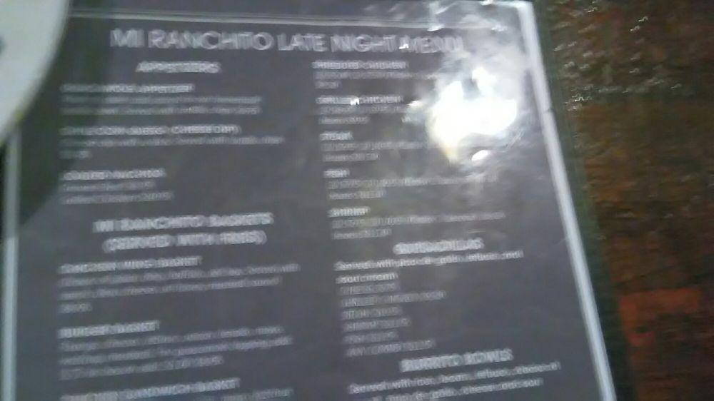 Mi Ranchito меню