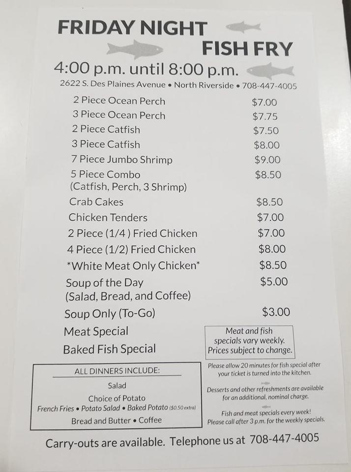 Rose's Fish Fry & Catering North Riverside IL меню