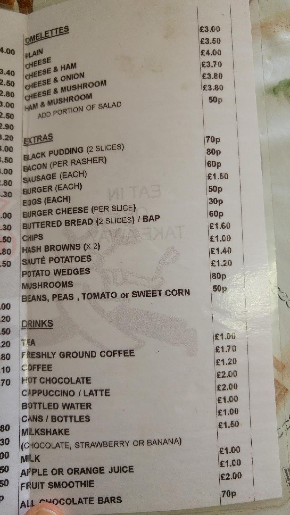 TJ's Café меню