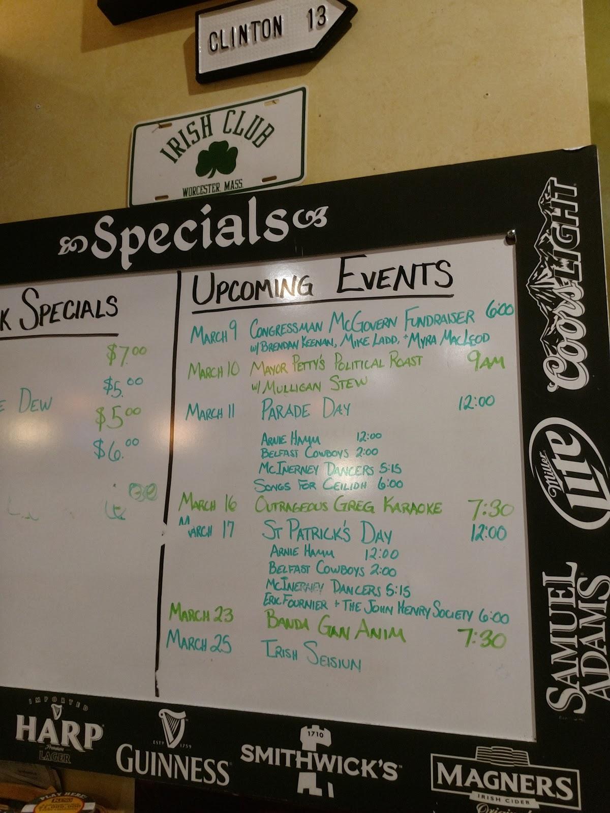 Fiddlers' Green Pub меню