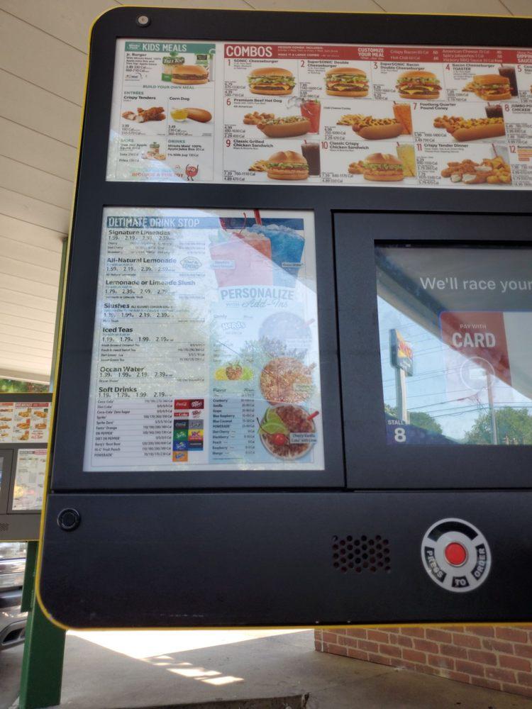 Sonic Drive-In меню