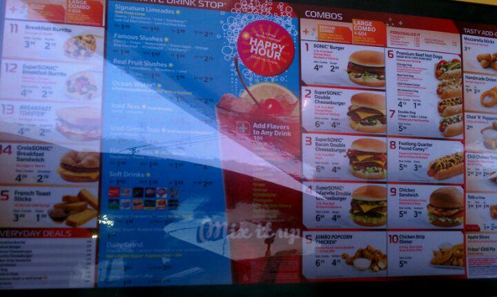 Sonic Drive-In меню