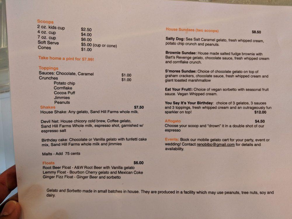 bibo coffee & gelato (midtown) меню