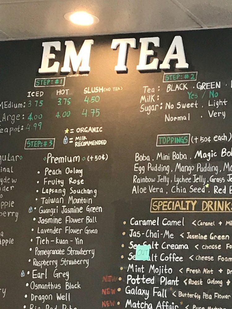 Em-Tea меню