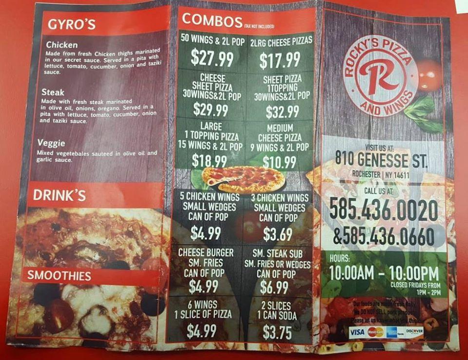 Rocky's Pizza меню