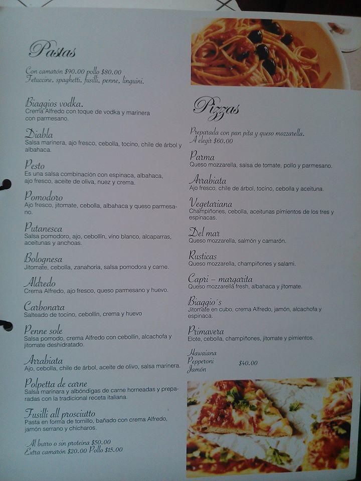 Biaggios Ristorante Italian меню