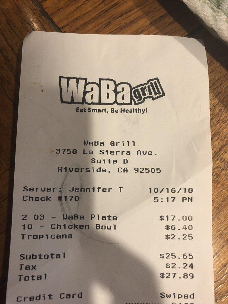 WaBa Grill меню