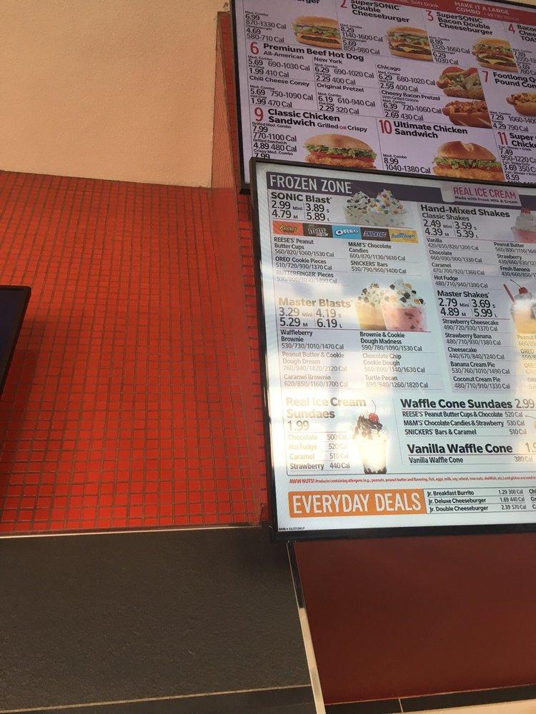 Sonic Drive-In меню