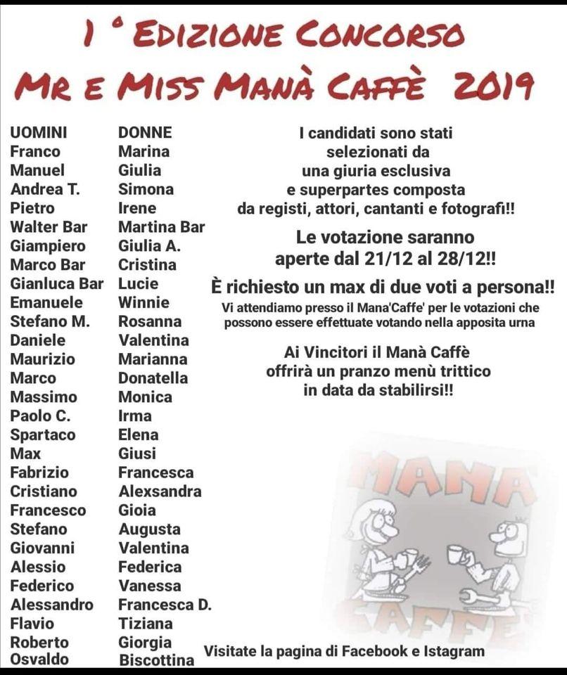 Mana' Cafe' меню