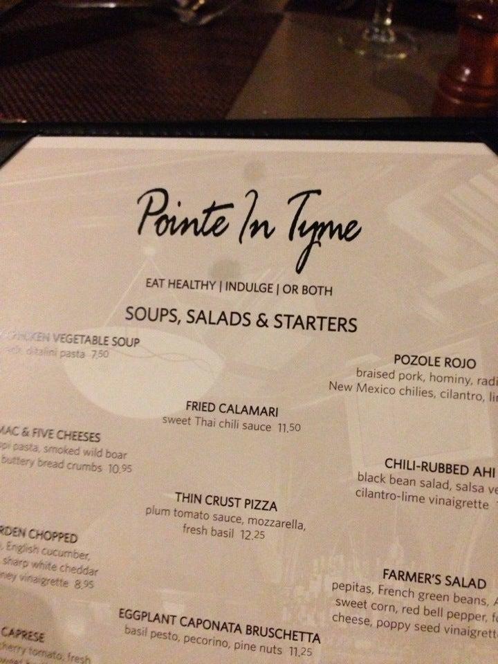 Pointe In Tyme Grille меню