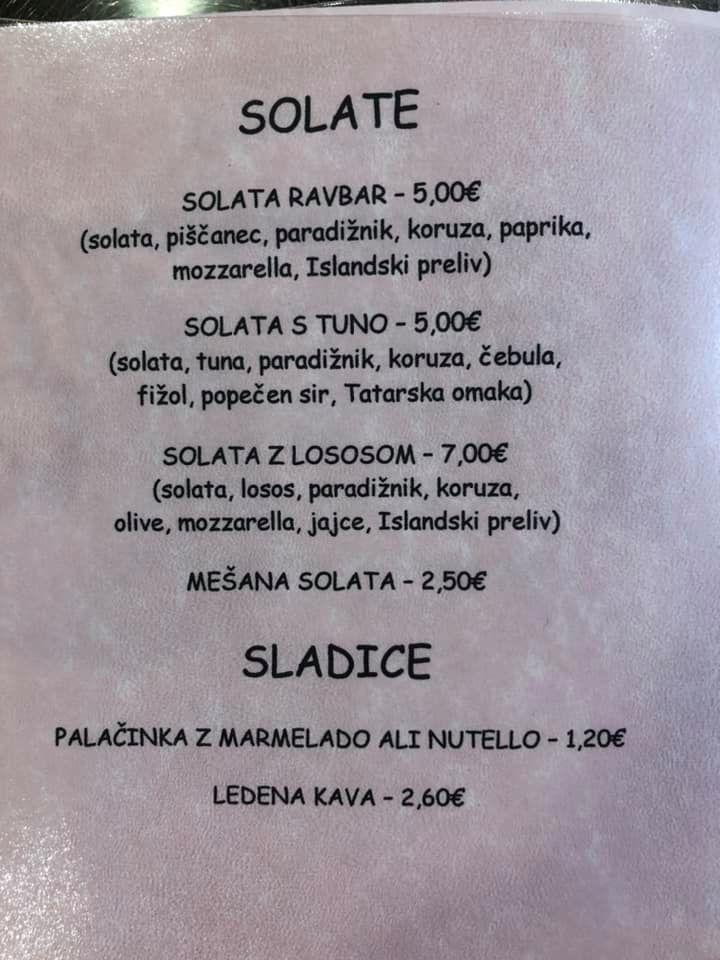 Pub Ravbar меню