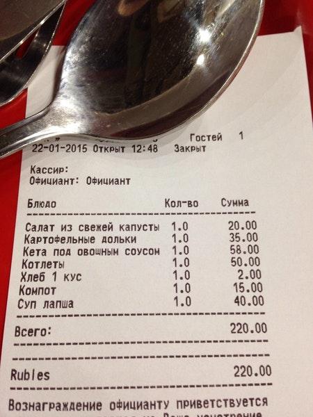 Столовая меню