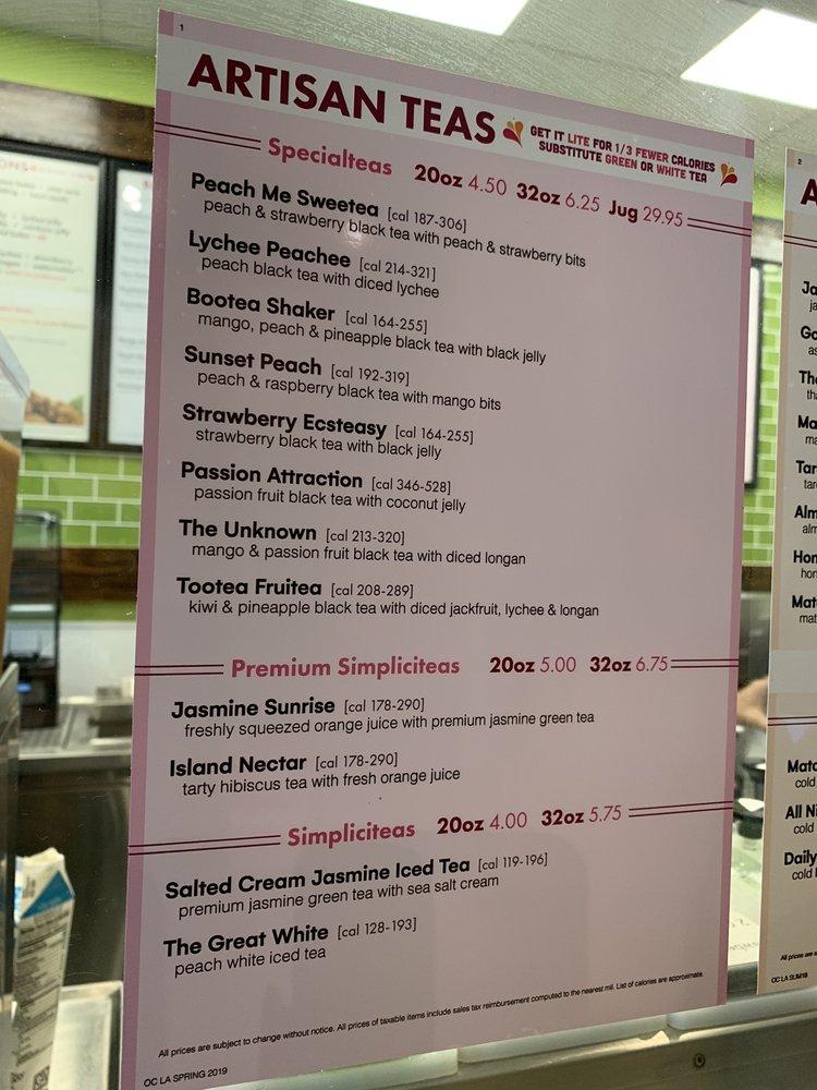 Tastea меню