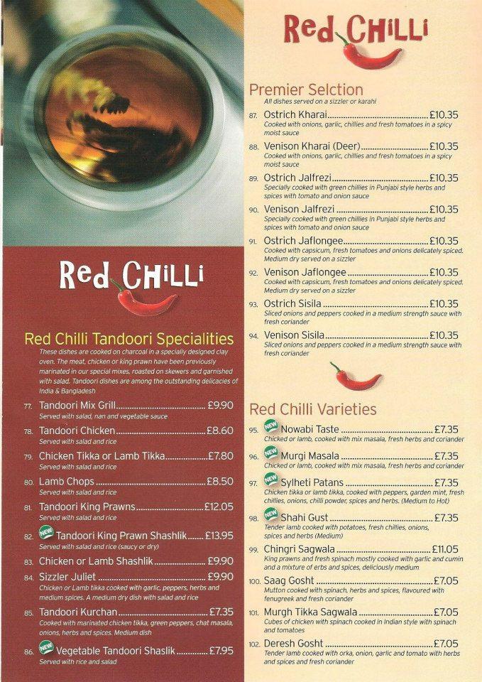 Red Chilli II меню
