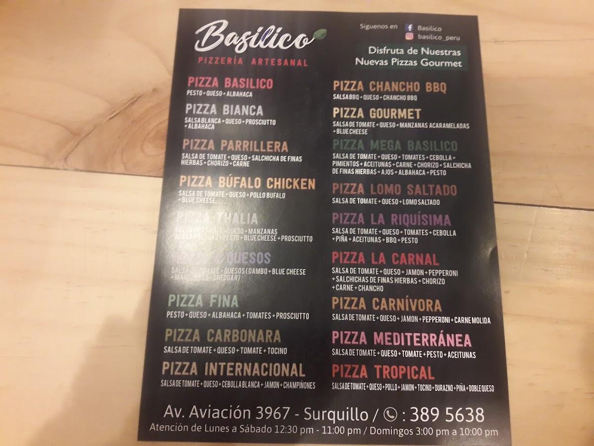 Basilico меню