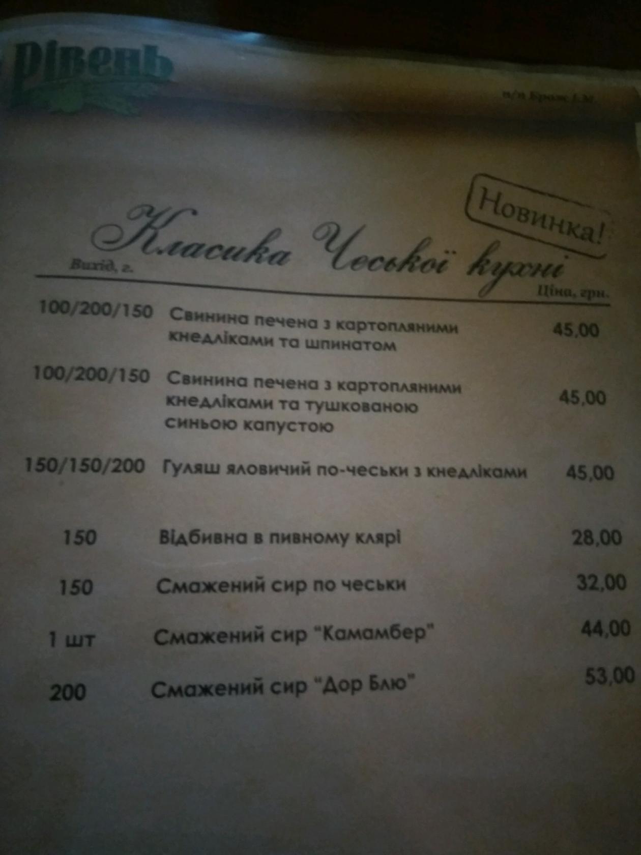 Рівень меню