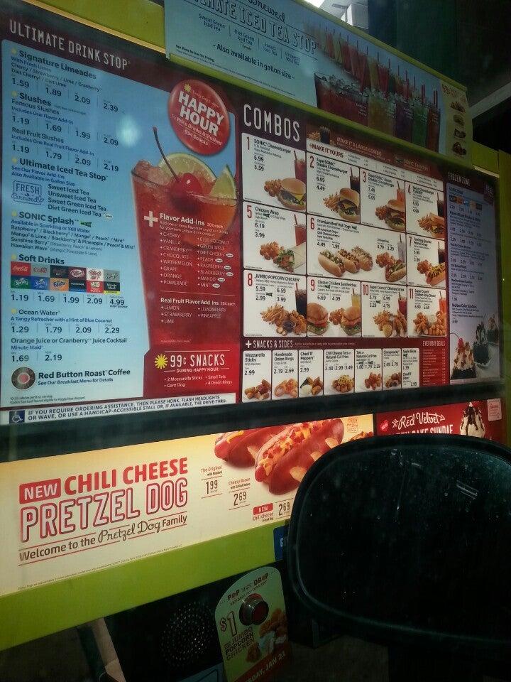 Sonic Drive-In меню