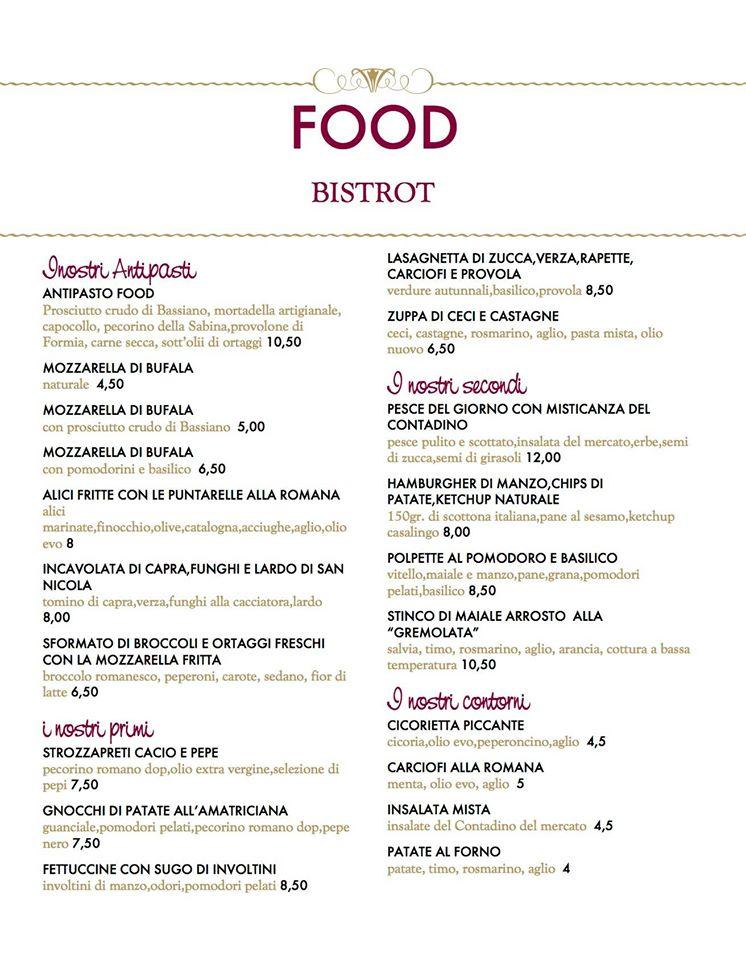 Food Rome меню
