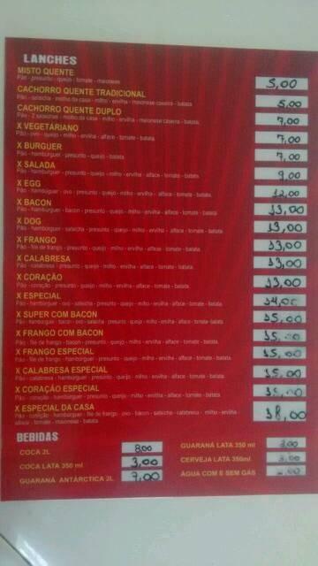 Flash Lanches Lages SC меню