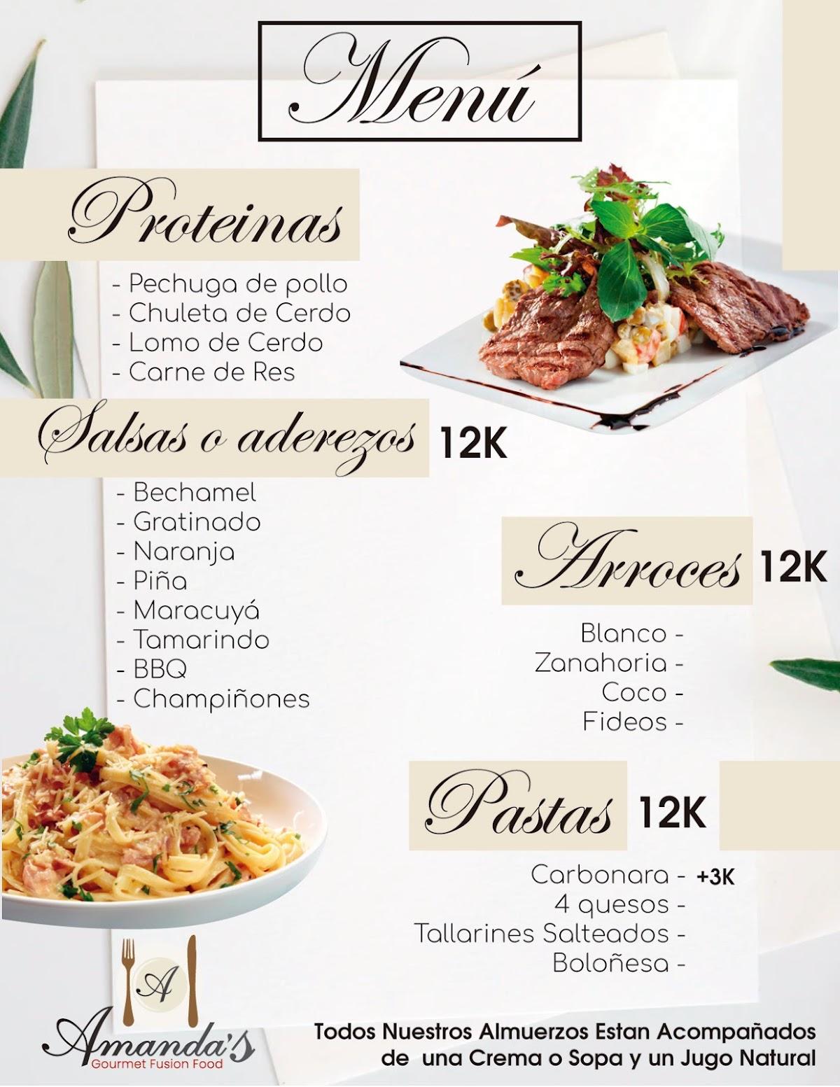AMANDA´S GOURMET меню