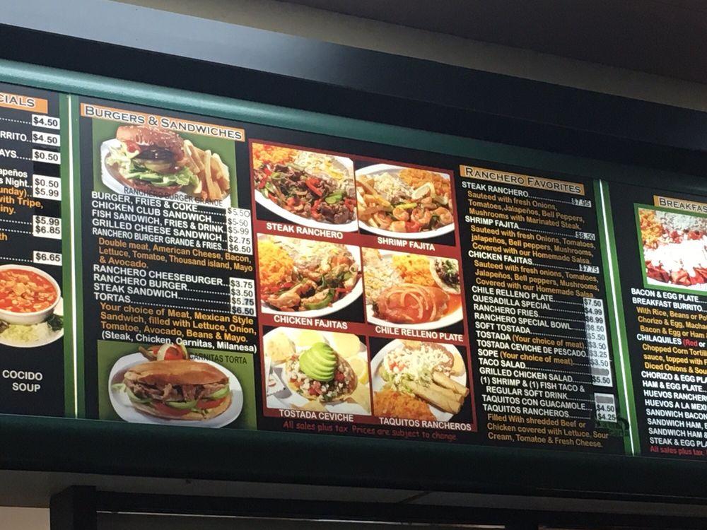El Ranchero Restaurant меню