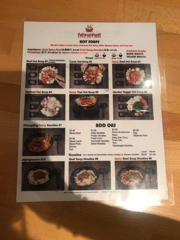 Fahrenheit Asian меню