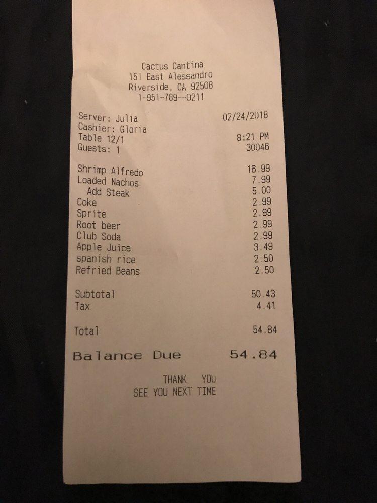 Cactus Cantina меню