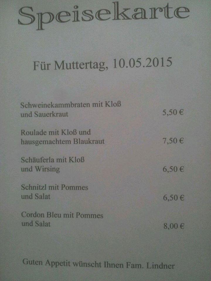Gasthaus Kronengarten меню