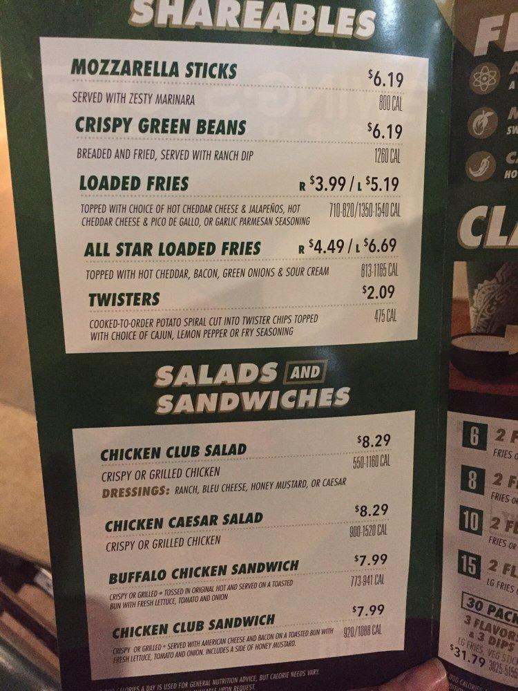Wingstop меню