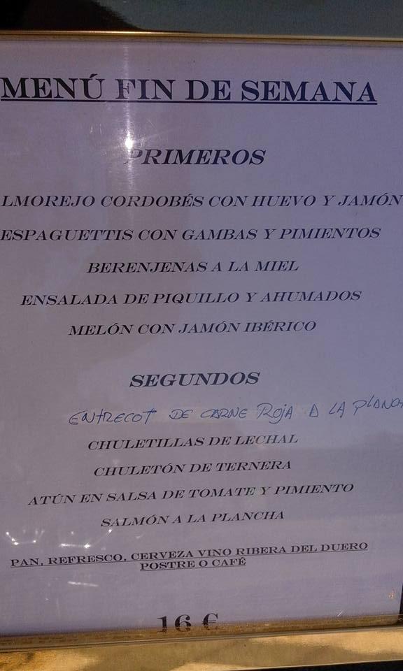 Bar-Restaurante Suarez меню