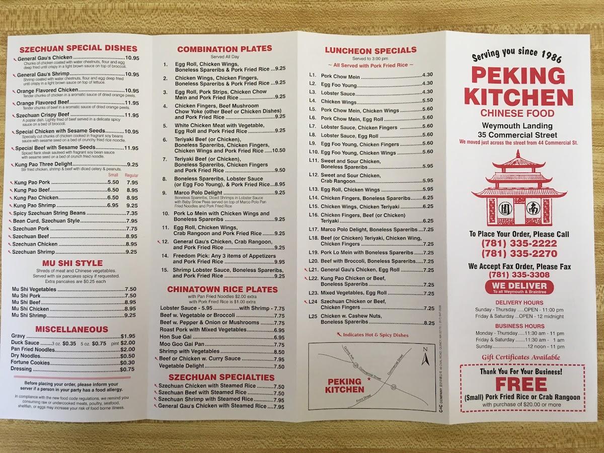 Peking Kitchen - Weymouth меню
