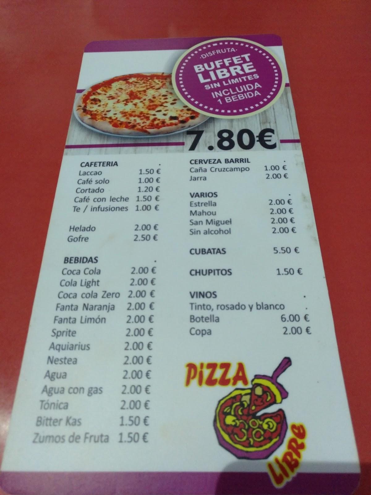 Pizzalibre меню