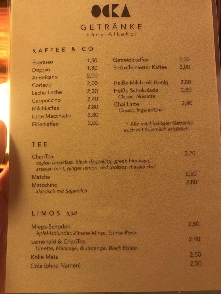 Café Ocka меню