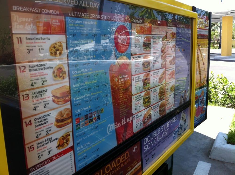 Sonic Drive-In меню
