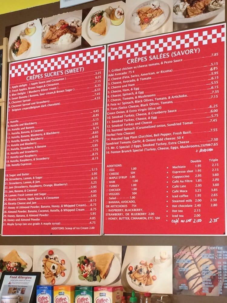 Fenton Cafe меню