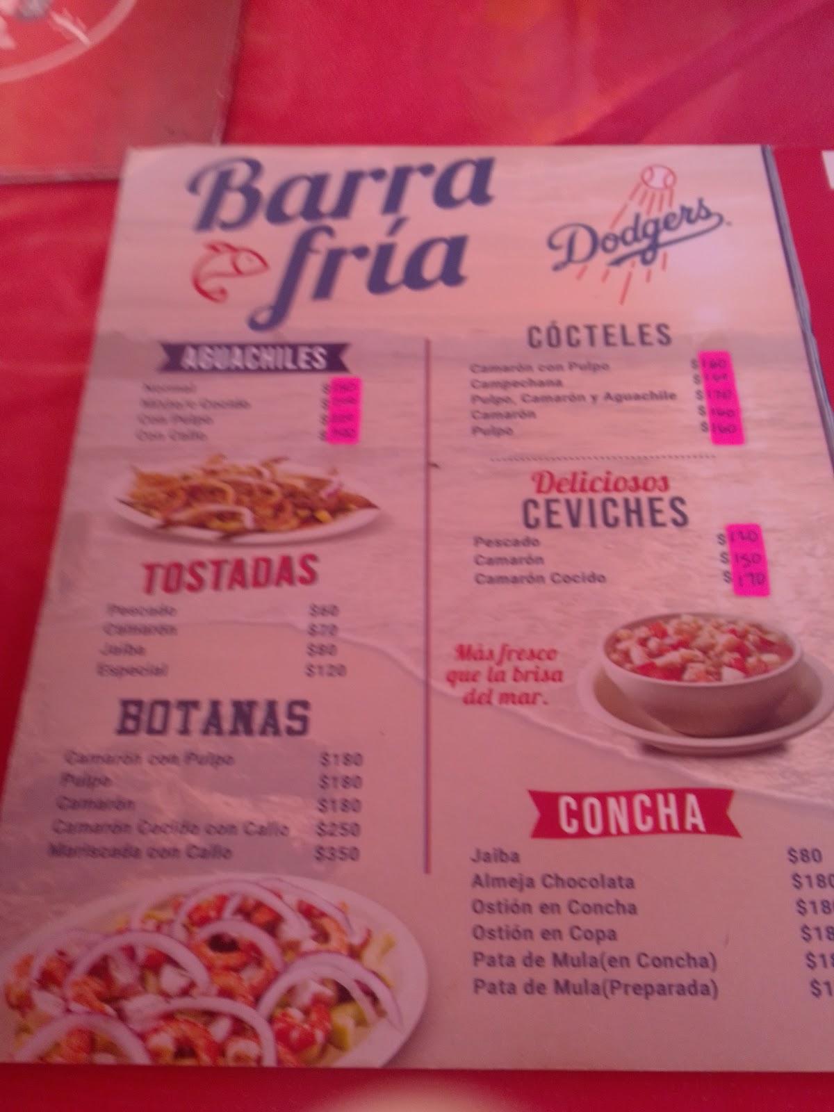 Mariscos Chatos меню