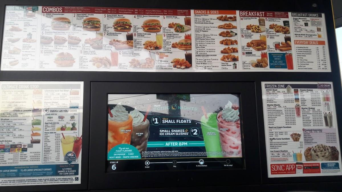 Sonic Drive-In меню