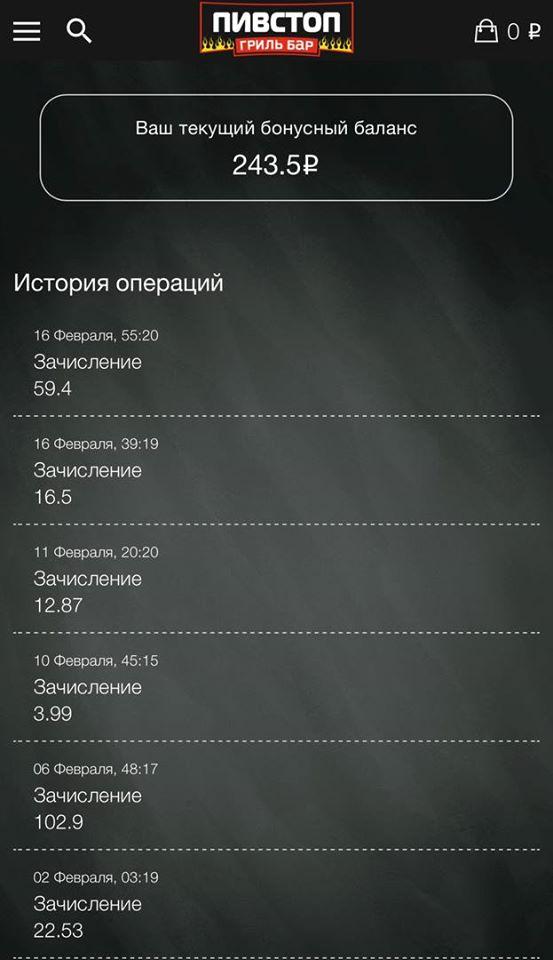 Гриль бар «ПИВСТОП» меню