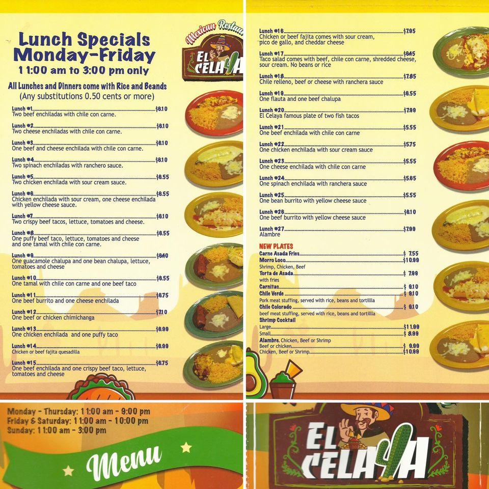 El Celaya меню
