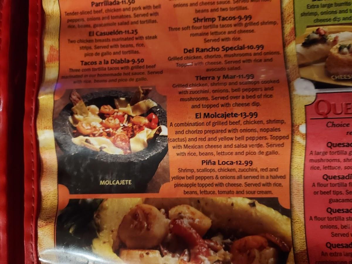 Del Rancho Mexican Grill меню