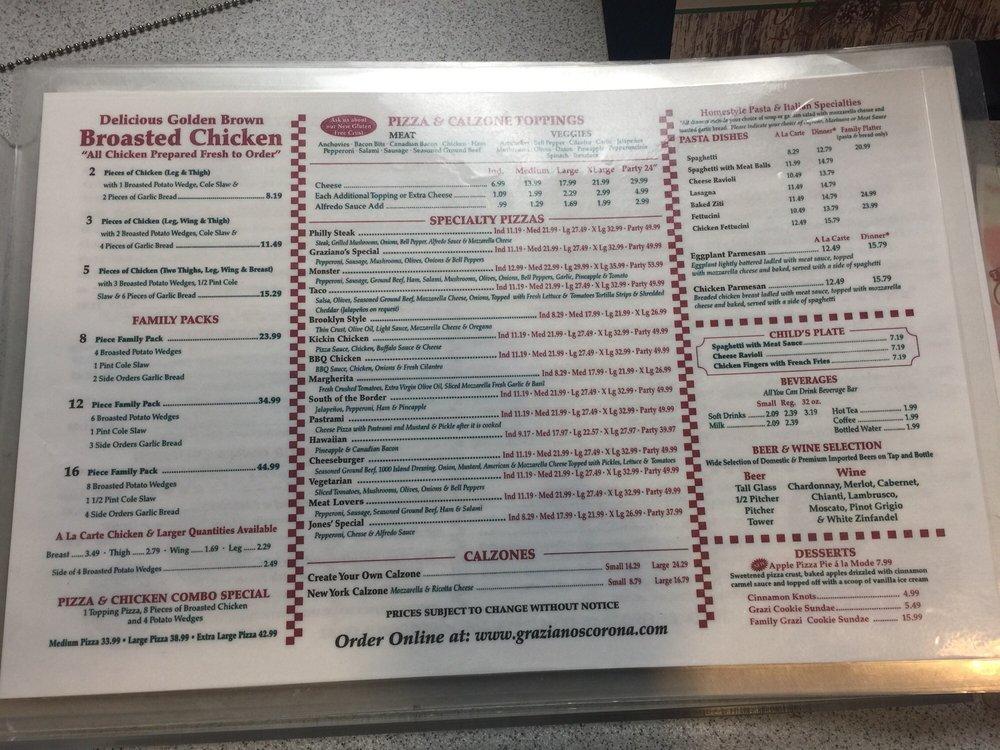 Graziano's Pizza Restaurant меню