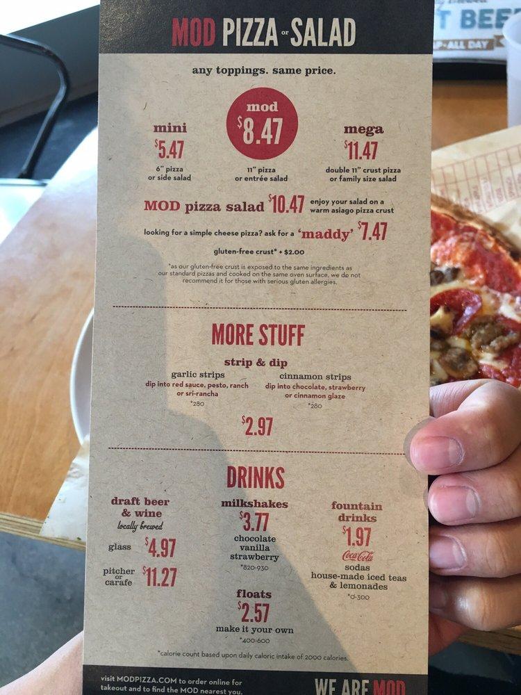 MOD Pizza меню