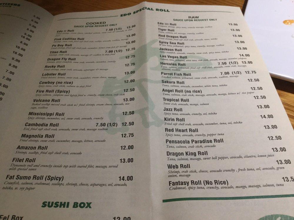 Edo Japanese Restaurant меню