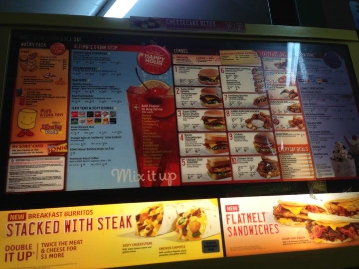 Sonic Drive-In меню