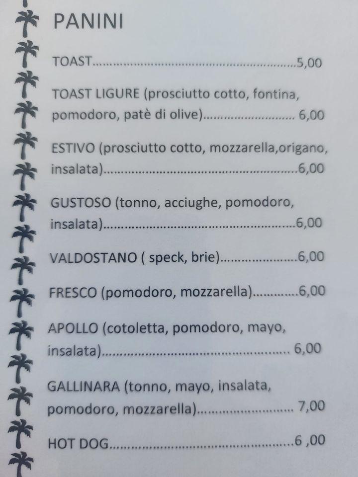 Non e Rimini меню