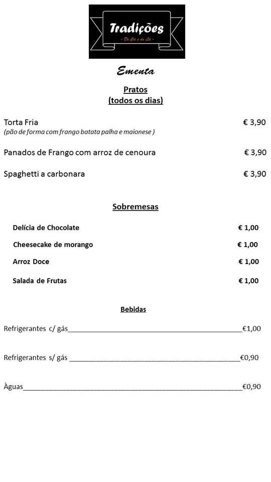 Tradições меню