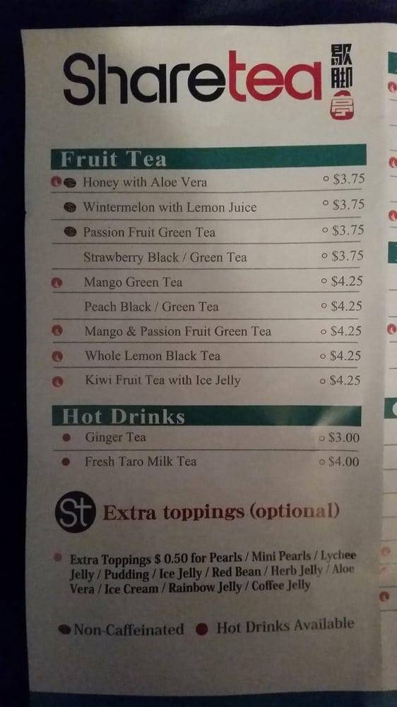 Sharetea меню