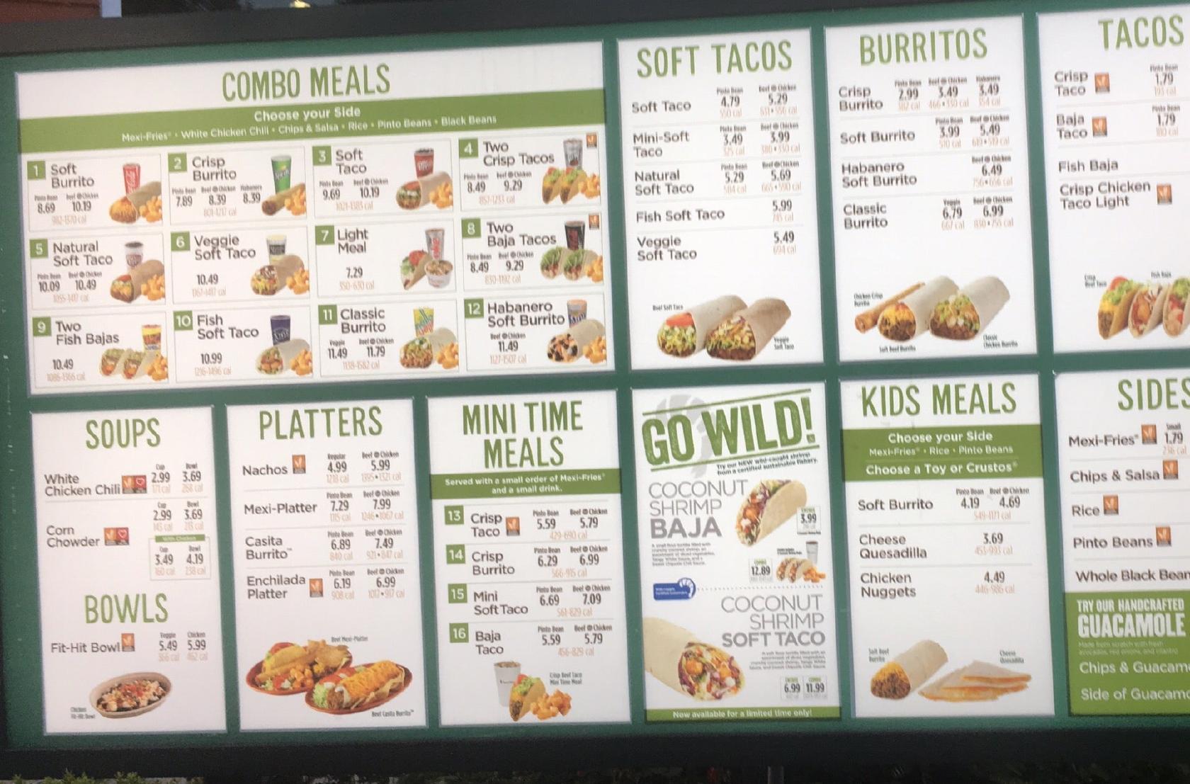 Taco Time меню