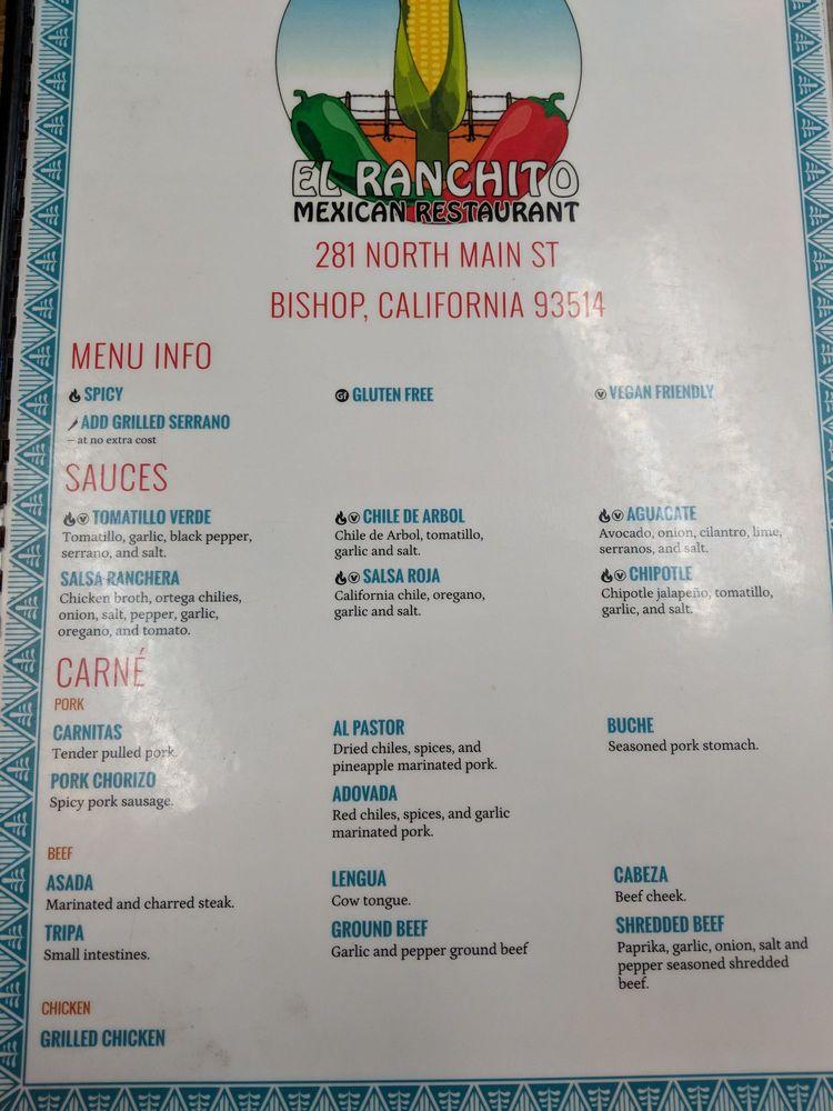 El Ranchito меню